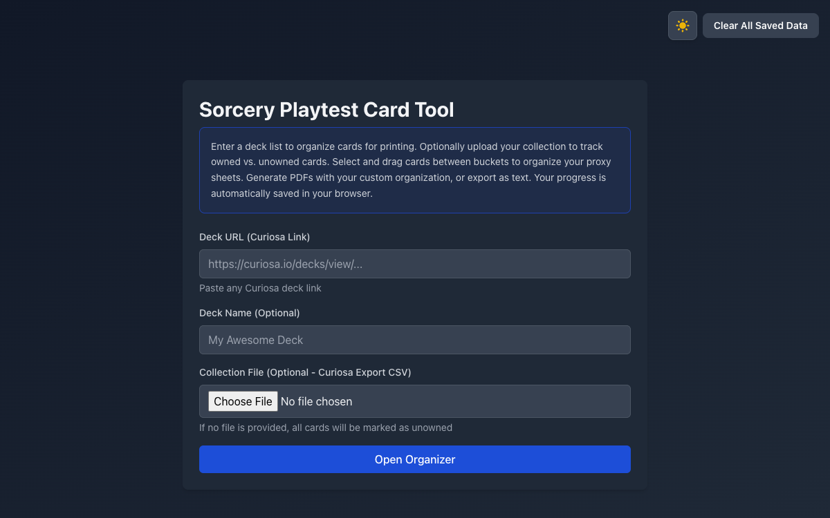 Sorcery Deck Assembler